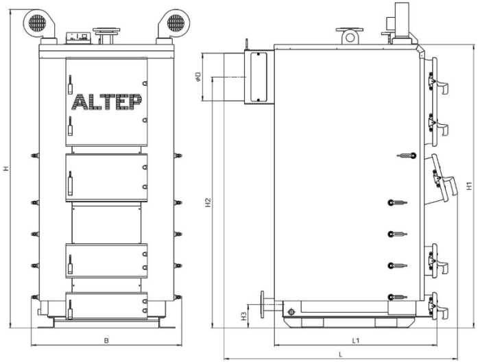 Твердотопливный котел Altep Duo Plus 250 кВт с автоматикой